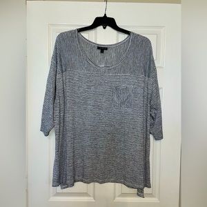 Women’s Lane Bryant Black and White Striped Top, Size 22/24